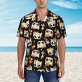 thumbnail image 4 of Daiia Flower Fox Hawaiian Shirt for Men Gentle Cotton Regular Short Sleeve Casual-Small, 4 of 9