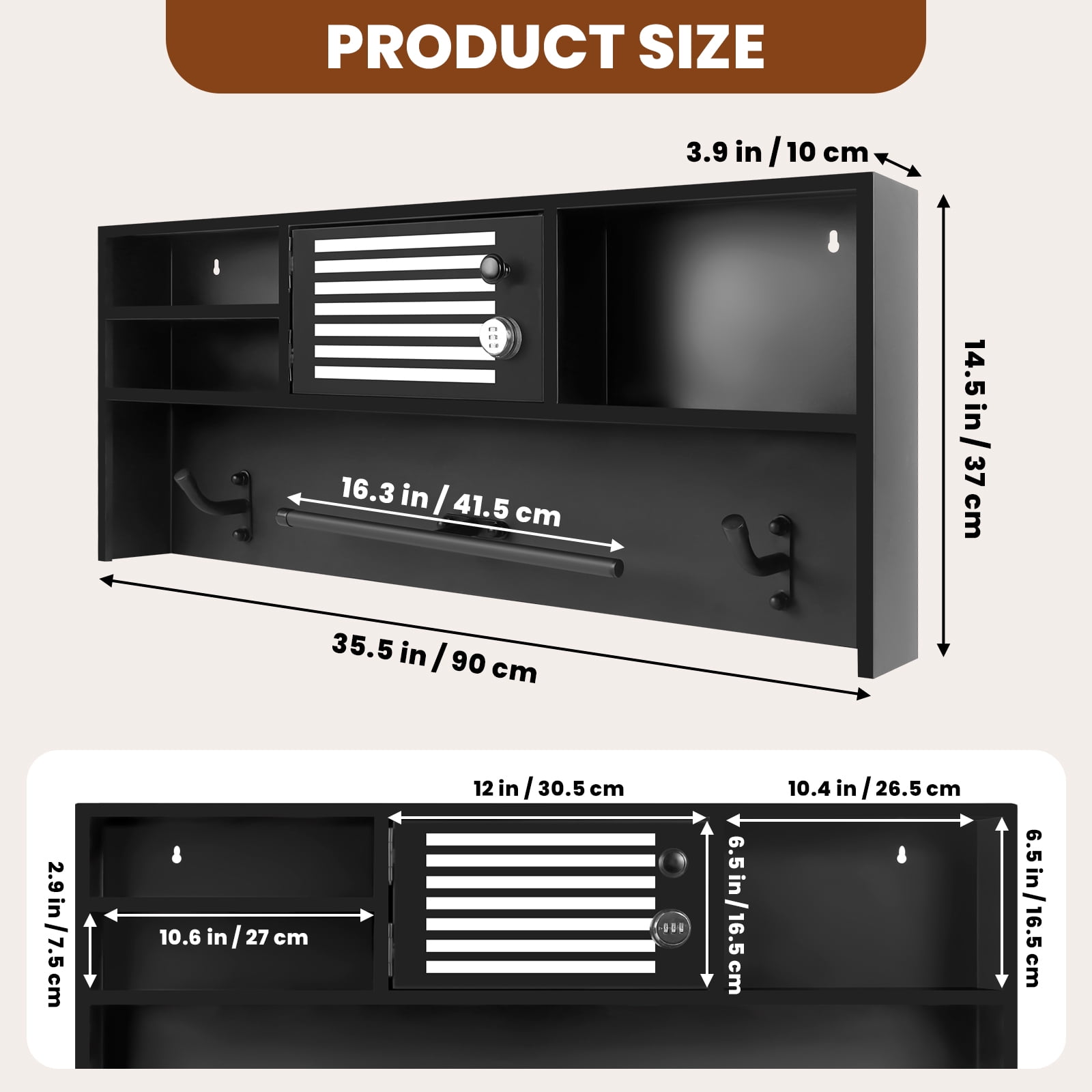 Heavy Duty Tactical Police Hanger, Police Gear Rack, Body Armor Stand with Password Lock Safe& Decorative Flags for Tactical Gear Wall Mount Needs