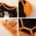 thumbnail image 7 of WIBACKER My 1st Halloween Infant Baby Girl Puff Sleeve Romper Dress, Newborn Pumpkin Onesie Bodysuit Dresses with Bow Headband, 7 of 7