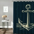 thumbnail image 2 of JRXY Anchor Navy Blue White Nautical Sailing Decor Anchor Square Shower Curtain Multiple Sizes White, 2 of 7