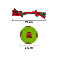 thumbnail image 3 of Juguete Para Perro Navideño Chillón Esfera Verde Con Cuerda Importadora La Merced Algodón Suave Resistente, 3 of 3