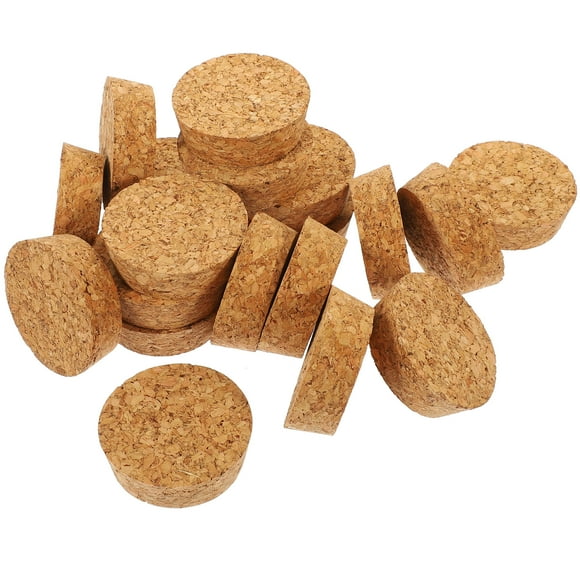 20 tapones de corcho de madera natural, repuesto reutilizable para botellas.