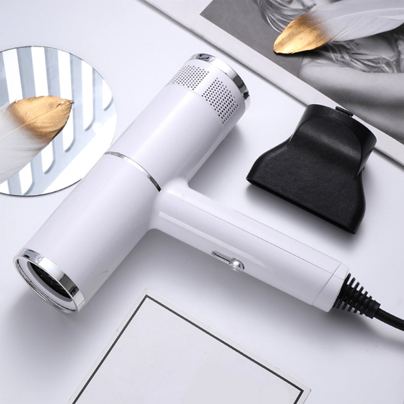 Plasma Ion Hair Dryer with Diffuser for Curly Hair Professional High Speed Blow Dryer with Plasma Ion 800W Foldable Travel Hairdryer Fast Drying for Women Men