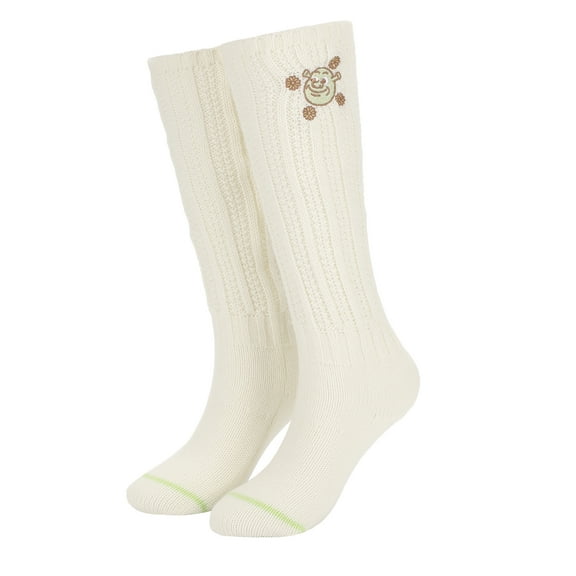 Shrek Embroidered Character Art Flowers Women's Slouch Crew Socks
