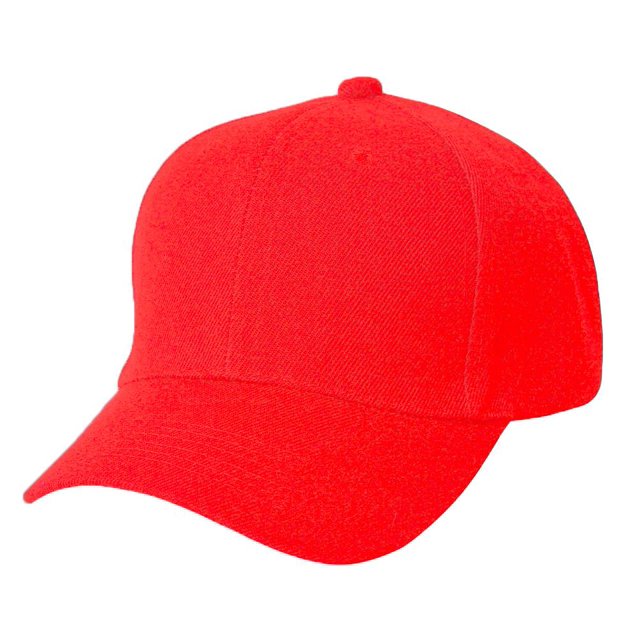 Curve Bill Adjustable Baseball Cap, Red