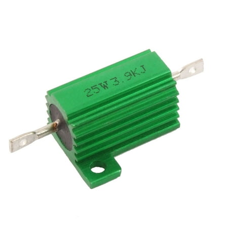 Ohm 25 Watt Wirewound Resistor - Green 25 Watt 3.9K Ohm 5% Aluminum Housed Wire Wound Resistor