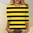 thumbnail image 2 of JLFKNG Womens Casual T-Shirts Fashion Letter Printed Bee Festival Style T-Shirts V Neck 3/4 Sleeve Breathable Loose Fit T Shirt Tops Comfy Summer Clothes, 2 of 4