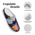 thumbnail image 5 of Fotbe Colorful Sushi Food Art Pattern Women's Fuzzy Curly Fur Memory Foam Loafer Slippers Indoor Outdoor Slippers Winter Home Shoes-46/47, 5 of 7