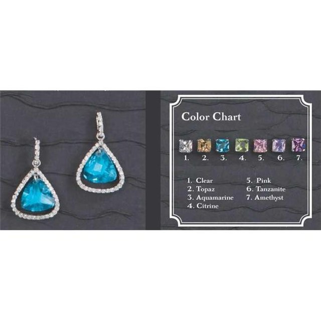 Ivy Lane Design 56-2252/CIT Silver Citrine Stone Earrings With Rhinestone Edge