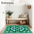 thumbnail image 3 of ODIKA 5'x7' Machine Washable Non-Slip Area Rug, Bold Floral Motif in Striking Emerald and Sapphire Hues High Traffic Rug, Blue, 66105, 3 of 7