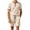 Khaki, variant on hotojiny Men's 2 Pieces Set Short Sleeve Henley Shirts and Comfortable Shorts Set Summer Beach Vacation Outfits(White,X-Large)