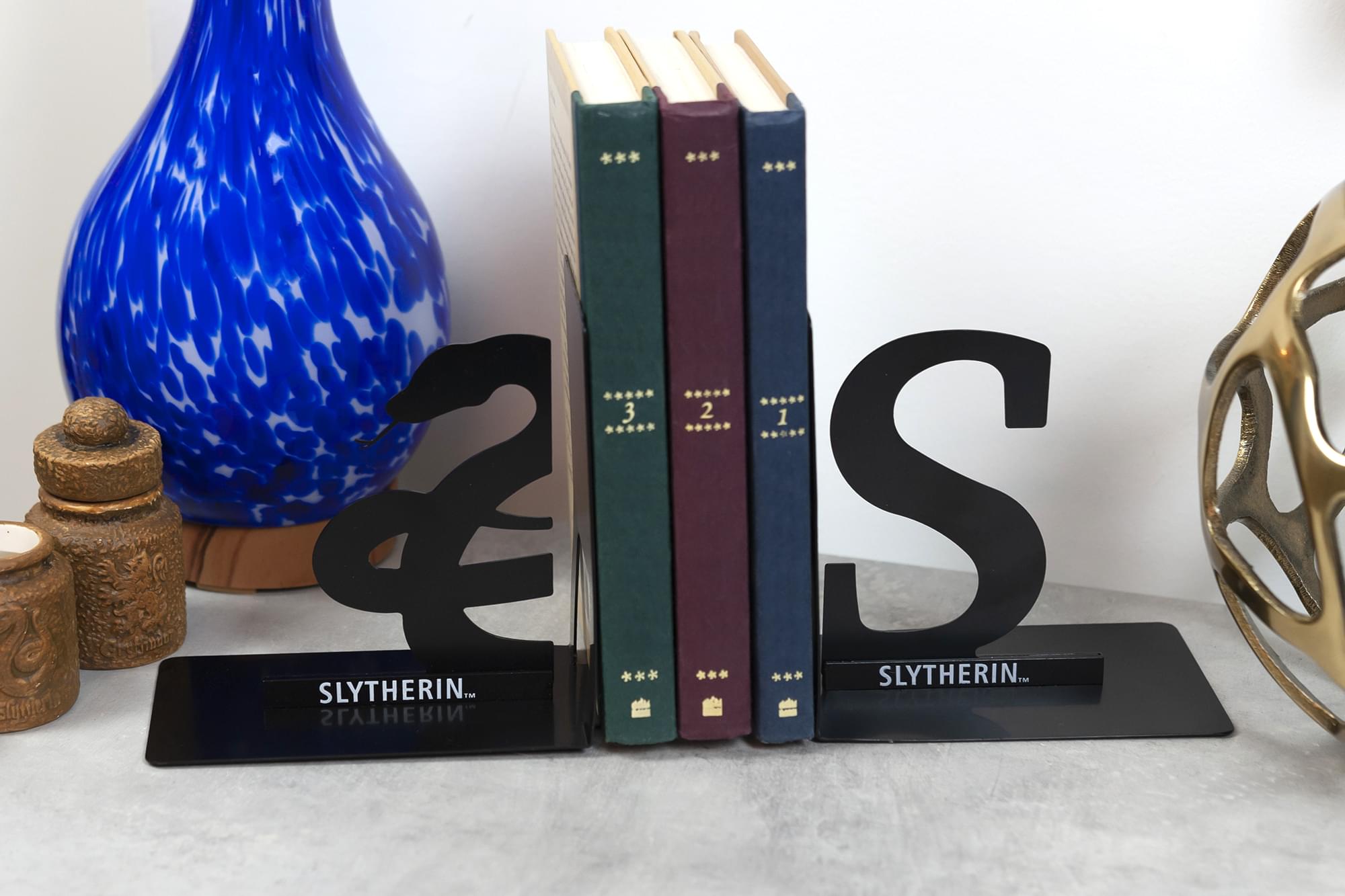 Harry Potter Metal Bookends  House Slytherin Design 