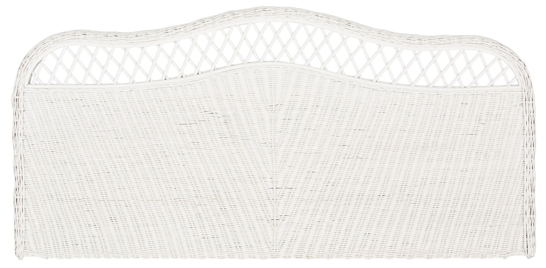 SAFAVIEH Sephina Rustic Coastal Rattan Headboard, Queen, White