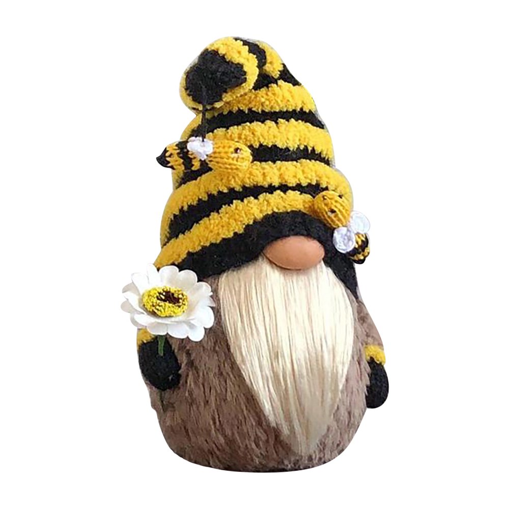 Aimik Bumble Bee Gnome Plush Decoration, Spring Sunflower Gnome Cute