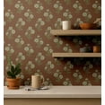 thumbnail image 4 of S4sassy Self-Stick Decorative Wallpaper, Floral Block Wall Paper, Vinyl Waterproof Contact Paper, Brown, 25"x360"inch Removable Renter Friendly Wall Covering For Bedroom, Dining room, 4 of 9