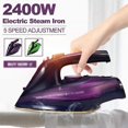 thumbnail image 4 of 2400W Cordless Steam Iron 5 Adjustable Speed Anti-drip Anti-limescale EU Plug Purple, 4 of 5