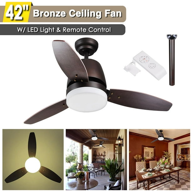 Yescom 42 Bronze Ceiling Fan With Led, How To Change Lightbulb In Hunter Ceiling Fan