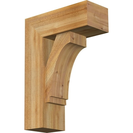 

Ekena Millwork 8 W x 20 D x 28 H Imperial Block Rough Sawn Bracket w/ Offset Brace Western Red Cedar