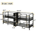 thumbnail image 4 of Twin Size Quadruple Metal Bunk Bed,Quadruple Bunk Bed with Built-in Storage Shelves & Wardrobe,Noise-reduced Design,Black, 4 of 12