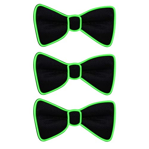 LINLIN 3 Pcs LED Bow Tie Light Up Bow Tie LED Bow Tie Adjustable Light Up Bow Tie, Novelty Bow Tie Party Glowing LED Tie