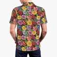 thumbnail image 3 of Balery Daisies Flowers Printed Men’s Short Sleeve Polo Shirt, Midweight Men's Shirt,Golf Polo shirts -X-Large, 3 of 8