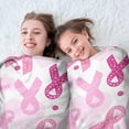 thumbnail image 5 of Pink Breast Cancer Round Blanket,Comfortable Soft Flannel Throw Blanket,All Season,Warm Lightweight Blankets for Sofa Bed Couch Living Room Chair 47"x47", 5 of 5