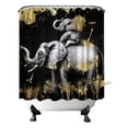 thumbnail image 1 of Cortina de ducha FushVre Elephant negra y dorada 180x180 cm, 1 of 6