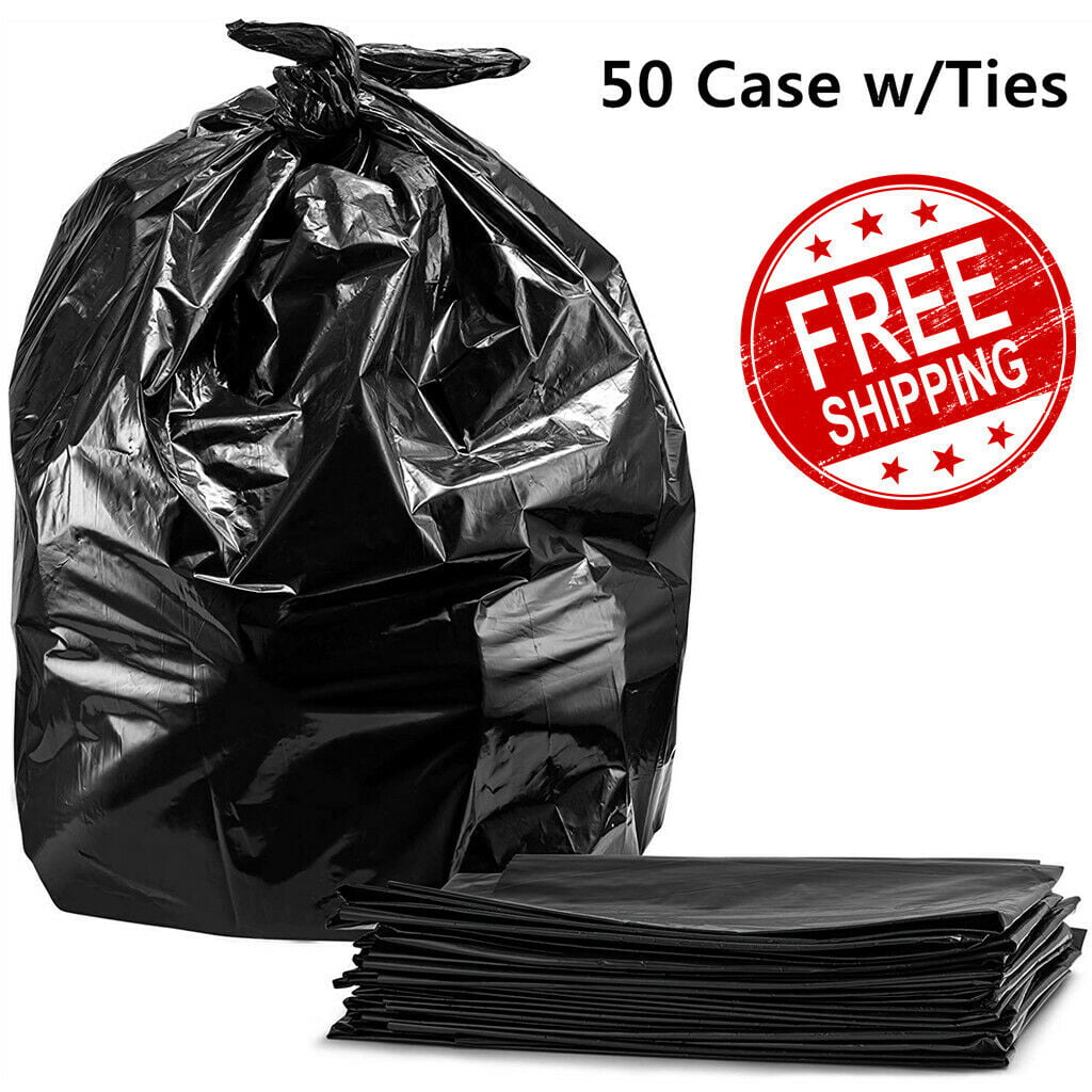250Ct 10 Gallon Waste Liner Clear Rubbish Bags Trash Garbage Office Home Kitchen 