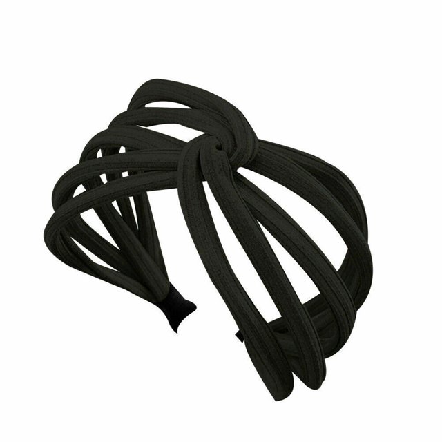 Qarigey Diademas con nudo de Color sólido para mujer, diadema sencilla, diadema para niña, lazo giratorio, nudo, tela para atar, lazo para el pelo, Accesorio para el cabello negro Qarigey AP1169-02