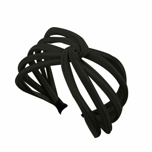 Qarigey Diademas con nudo de Color sólido para mujer, diadema sencilla, diadema para niña, lazo giratorio, nudo, tela para atar, lazo para el pelo, Accesorio para el cabello negro Qarigey AP1169-02