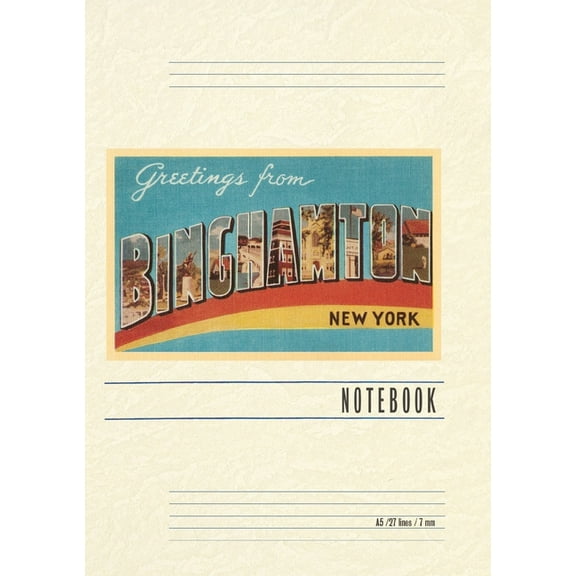 Vintage Lined Notebook Greetings from Binghampton, New York, (Paperback)