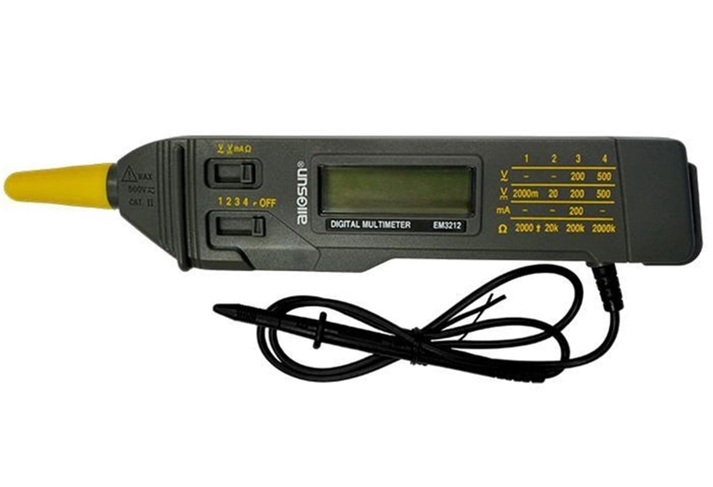 Digital Portable Pen-type Multimeter LCD Display Auto-range Pocket Size Volt Amp Ohm Test CATII Meter EM3212