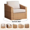 thumbnail image 5 of CHITA 3 Piece Resin Wicker Outdoor Patio Bar Set with Ottoman, Light Brown/Cream, 5 of 12