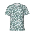 thumbnail image 3 of Naloa Floral Men's T-Shirt Sport T-shirt Men's Basic Tee Casual Men's Shirt, Round Neck, Short Sleeves - Large, 3 of 5