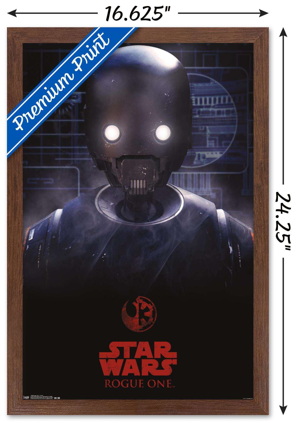 Star Wars: Rogue One - K2SO Wall Poster, 14.725" x 22.375", Framed