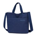 thumbnail image 2 of Bolso de mano para mujer Bolso de mano de lona de moda de gran capacidad Bolso de mensajero sólido (Azul) Sywqhk Para Estrenar, 2 of 6