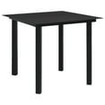 thumbnail image 3 of vidaXL Patio Dining Set Black Glass and Steel Seat 3/5/7/9 Piece Multi Sizes, 3 of 12