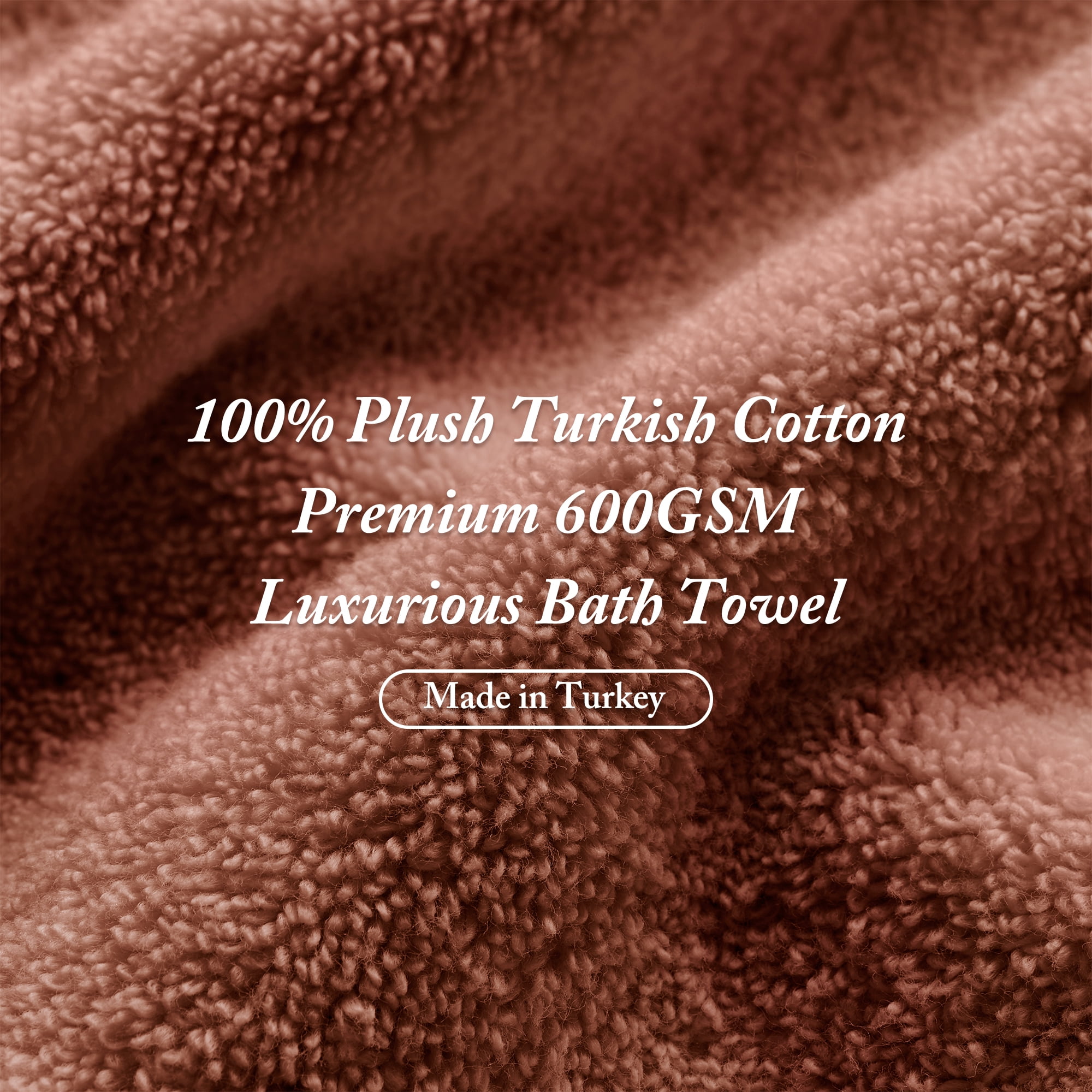 6-Piece Cotton Bath Towel Set,Terracotta