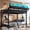 Black, variant on Twin XL over Twin XL Size Metal Bunk Bed with USB Ports & LED Lights, Storage Shelves, Natural