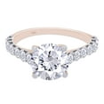 thumbnail image 3 of 2 1/3 Carat Round Cut Lab Created Moissanite Diamond Solitaire Engagement Wedding Ring In 14K Rose Gold Over Sterling Silver(G-H Color,2.30 Cttw)-6.5, 3 of 8