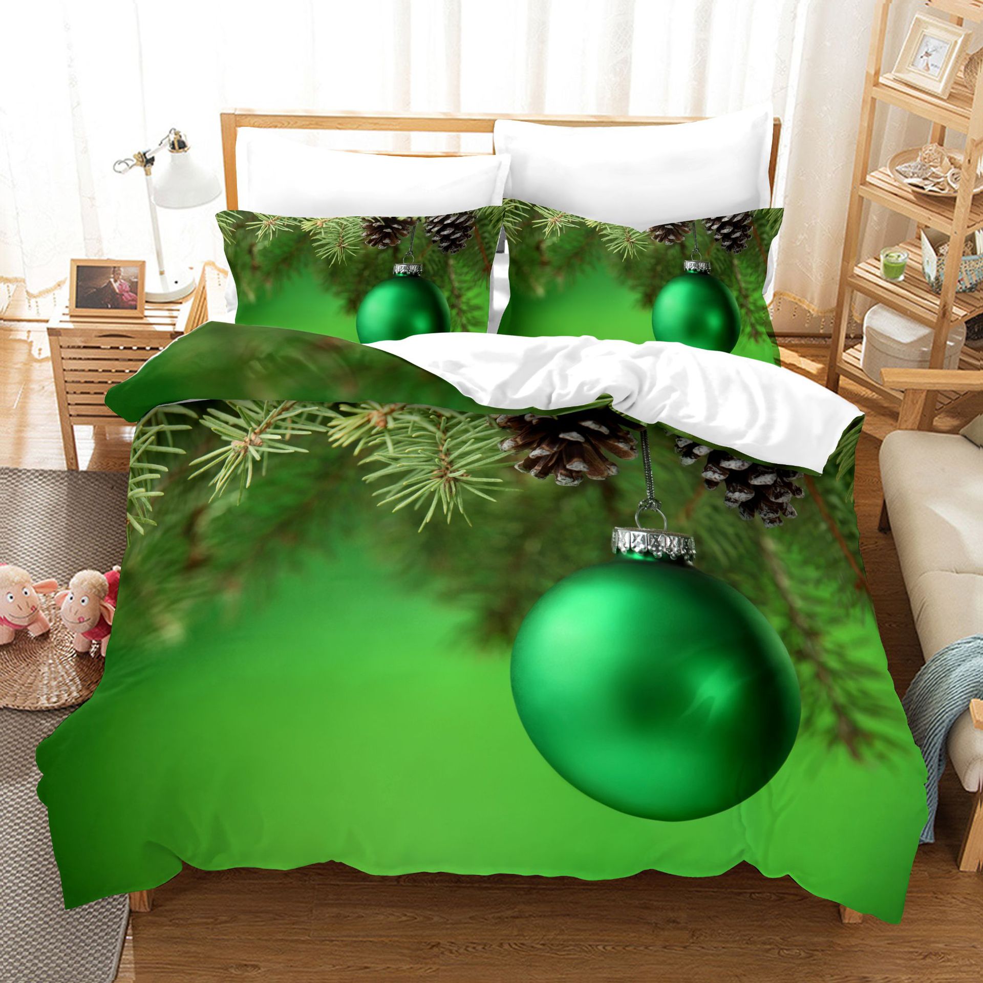 3D Printed Bedding Set Christmas Bedclothes Festival Bedding Set kawaii