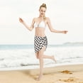 thumbnail image 5 of Kll Black And White Checkerboard Print Women'S Sarong Coverups Short Bathing Suit Wrap Skirt Beach Wrap Swimsuit Cover Ups, 5 of 7
