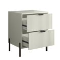 thumbnail image 5 of FESTIVO Modern 2-Drawer Nightstand Bedside Table End Table - Off-White (Set of 2), 5 of 5
