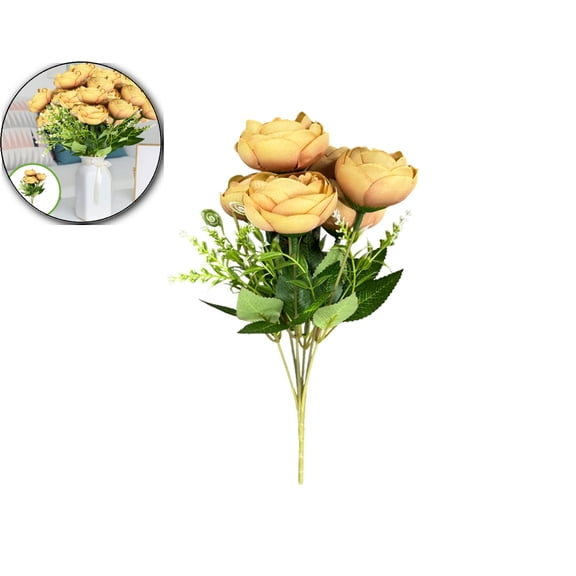 Dvruxg Silk Artificial Peonies Flowers Faux Peony Bouquet Fake Peonies Artificial Flowers Bouquets for Vase Floral Arrangements Wedding Home Table Decoration