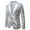 Silver, variant on Mens Sequins Suit Jacket Color Block Stylish Blazer Peaked Lapel One Button Tuxedo Evening Formal Dress Jacket Performance Suit Purple