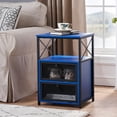 thumbnail image 3 of VECELO Javlergo 2-Drawer Nightstand/End Side Table with Storage Shelf Dark Blue, 3 of 5