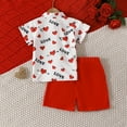 thumbnail image 5 of Tkrady Toddler Outfits for Boys Valentine's Day New Hearts Graphic Short Sleeve Tee Tops Shorts Set, Sizes 1-5 Years, 5 of 7