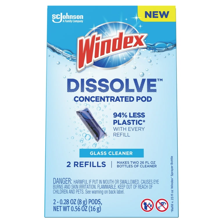 Windex Dissolve Concentrated Pod Glass Cleaner 2 0.28 Oz Pods