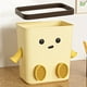thumbnail image 4 of Mini cubo de basura de escritorio con tapa, de plástico beige, 17 x 16 x 11,4 cm, compacto, resistente y antideslizante, ideal para dormitorio, escritorio, oficina, dormitorio, sala de estar., 4 of 6