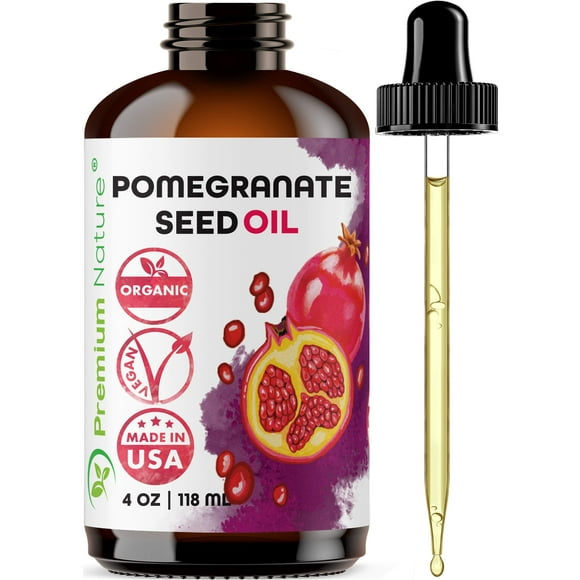 Premium Nature Pomegranate Seed Face Oil. 100% Pure Unrefined Cold Pressed for Essential Oils. Gua Sha Oil for Hair Skin and Nails 118ml